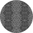 thumbnail image 1 of Ahgly Company Tapis Rond Lavable en Machine Intérieur Transitionnel Gris Canon, 3 Pieds Rond, 1 of 7