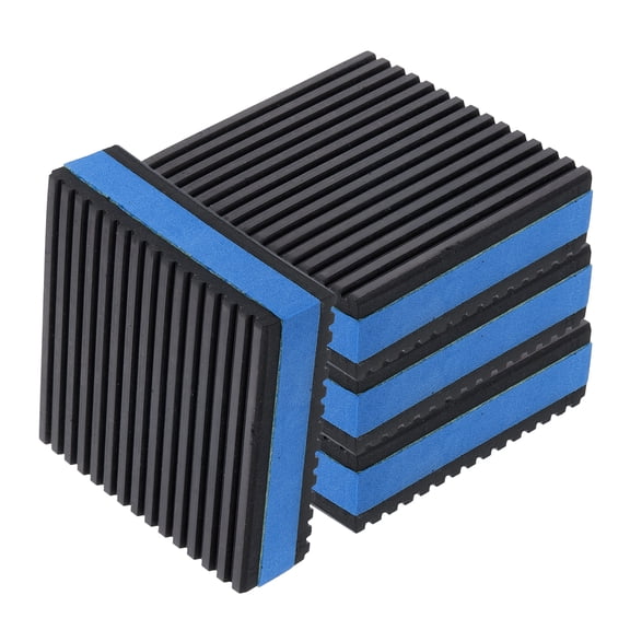 4Pack Anti Vibration Pads for Washing Machine, 3" x 3" x 7/8" with EVA Center Vibration Isolation Pads, Black/Blue
