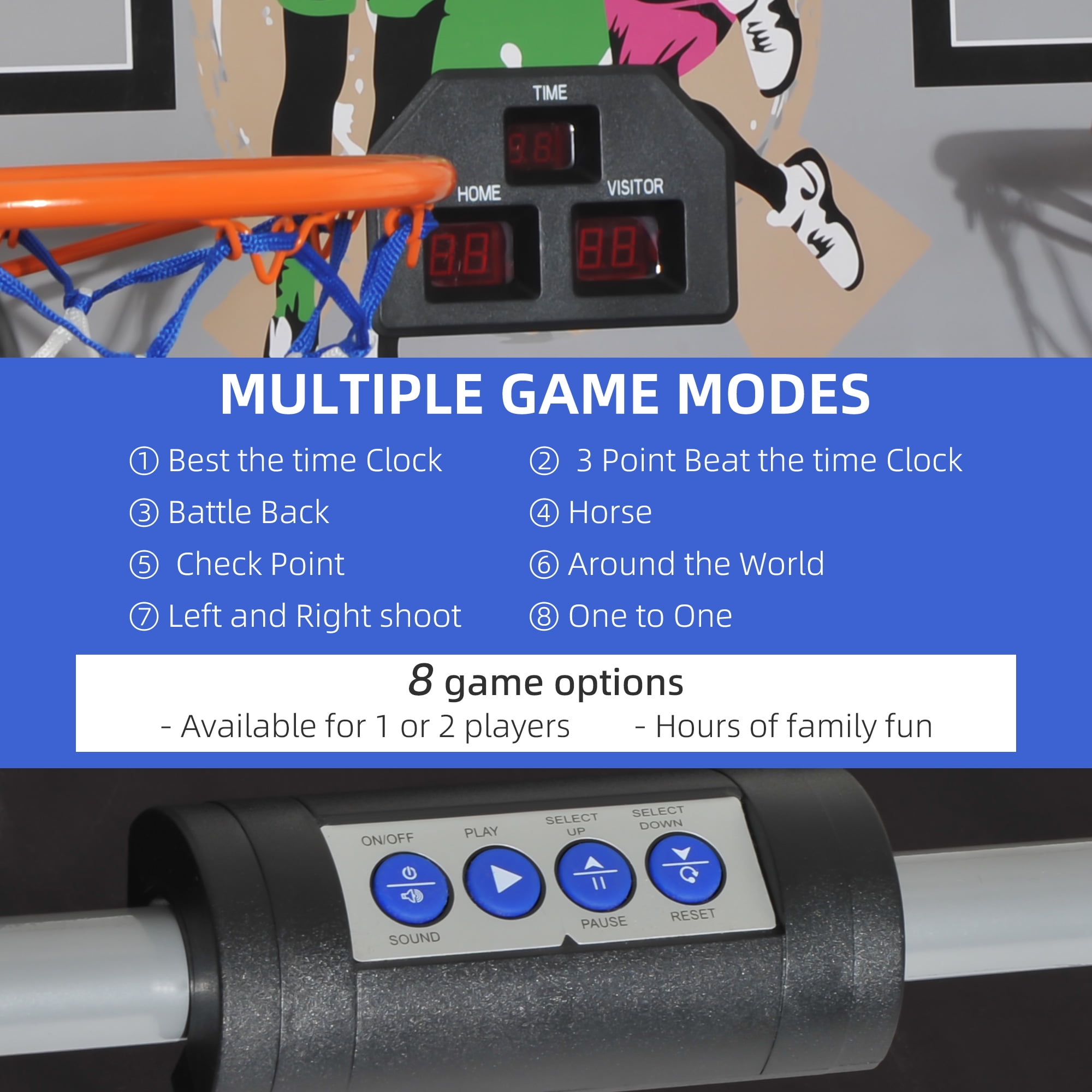 Jeu de basket-ball Arcade Double Shot Homcom