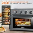 thumbnail image 2 of 24Qt/23L Air Fryer, 7-in-1 Air Fryer Toast Oven Combo with Roast/Defrost, E-Recipes, Grey, 2 of 9