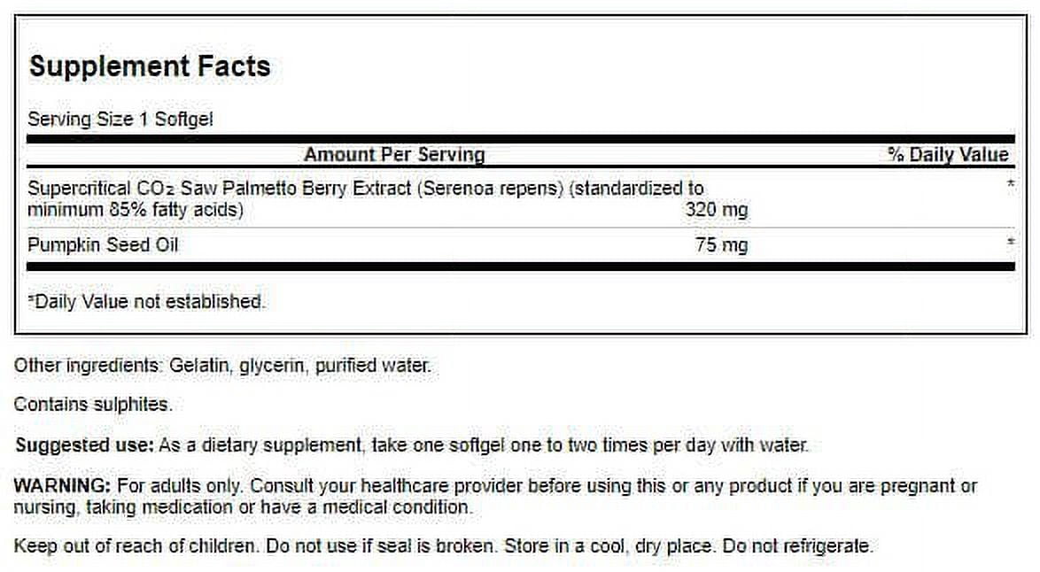 Swanson Saw Palmetto - Maximum Strength 320 mg 60 Softgels