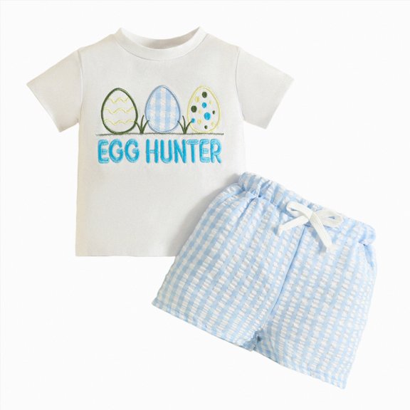 Gibobby Little & Big Girls Cute Outfit Sets, Crew Neck Graphic Print Summer 2-Pieces Short Sleeve Shirt and Shorts Sets Gray Size 5 T,2-3 Years,White