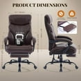thumbnail image 2 of Ergonomic Swivel Computer Executive Chairs with Footrest, Flip-up Armrests PU Leather Padded Office Chairs, 100-135°Recline, with Adjustable Height, 500LBS, Coffee, 2 of 7