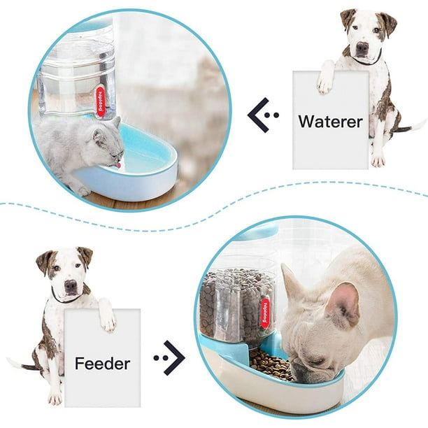 Comedero Automático 2 En 1 MMIAOO | Dispensador De Agua Y Alimento Por Gravedad | 2.8 L Para Pienso Y 1 L Para Agua | Sin Electricidad | Para Gatos Y Perros Pequeños