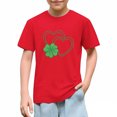 thumbnail image 6 of Posijego Kids St Patrick's Day Shirts Toddler Boys Girls Cotton Short Sleeve Clover Graphic T-Shirts Summer Tops, 6 of 9