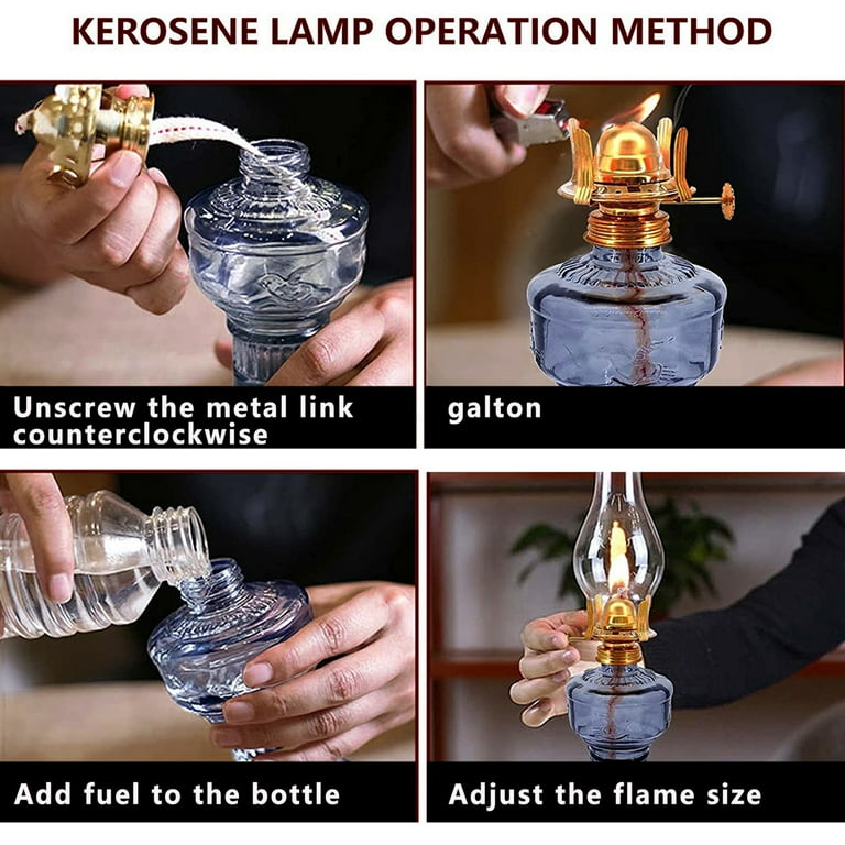 Springcmy Kerosene Oil Lamp Vintage Glass Hurricane Lamps Lantern for Indoor Lighting Decoration Outdoor Camping, Adult Unisex, Size: One size, Clear