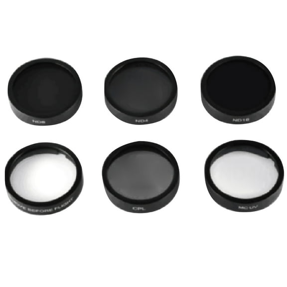 6x Lens Filter Set for DJI Drones ND4/ND8/ND16, UV, CPL, Protector, Aviation Aluminum-Alloy Build
