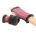 thumbnail image 3 of Guantes de invierno para mujer, calentadores de muñecas y brazos, de punto liso, largos, sin dedos, manoplas para mujer, 3 of 4