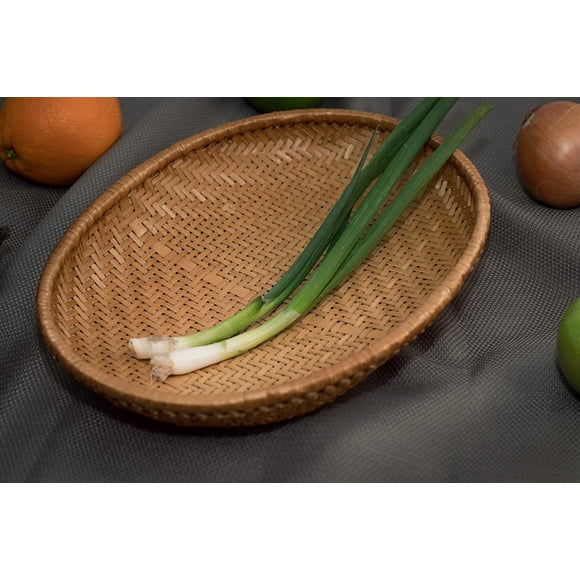 Lam's Bamboo Baskets -Set of 2 Oval Bamboo Baskets | Proundly Canadian Business | 100% Biodegradabe, Reusable, Natural Bamboo Baskets. Good for Fruits, Veggies, snack and other food serving