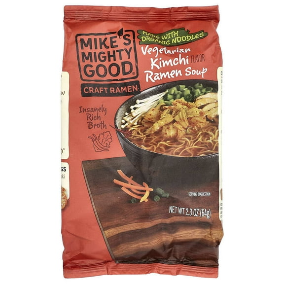 Mike's Mighty Good, Craft Ramen, Vegetarian Kimchi Ramen Soup, 2.3 oz