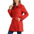 thumbnail image 5 of INSPIRE CHIC Women's Classic Single Breasted Winter Long Trenchcoat with Pockets M Reds, 5 of 7