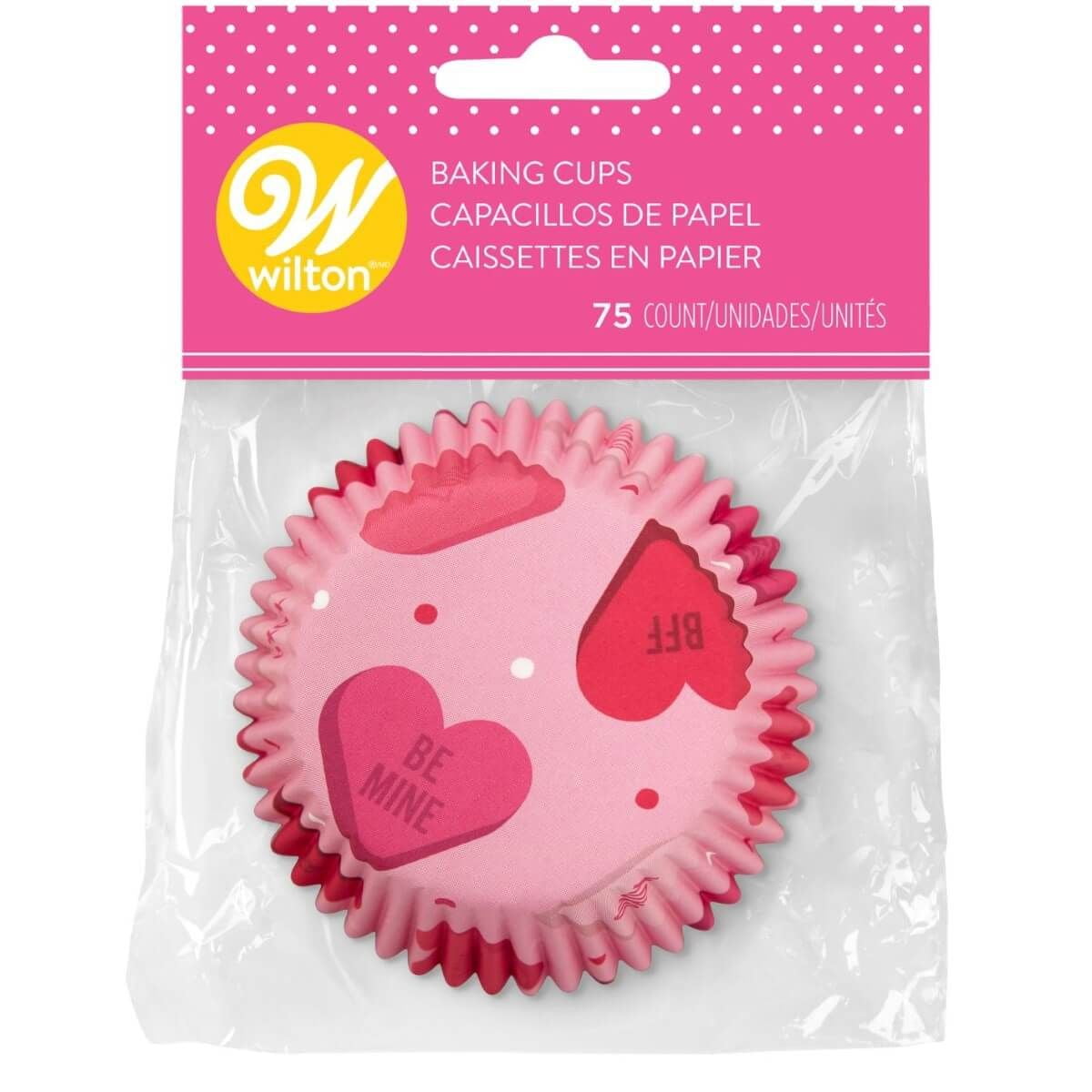 Wilton Pink Heart Valentine's Day 75 Ct Baking Cups Cupcake Liners