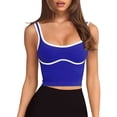 thumbnail image 2 of Cropped Tank Tops for Women High Impact Push Up Racerback Sleeveless Contrast Binding Workout Yoga Gym Tanks, 2 of 7