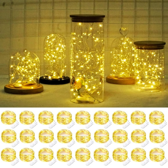 Guirnalda de luces SmilingTown, 24 x 20 LED, 2,2 m, funciona con pilas