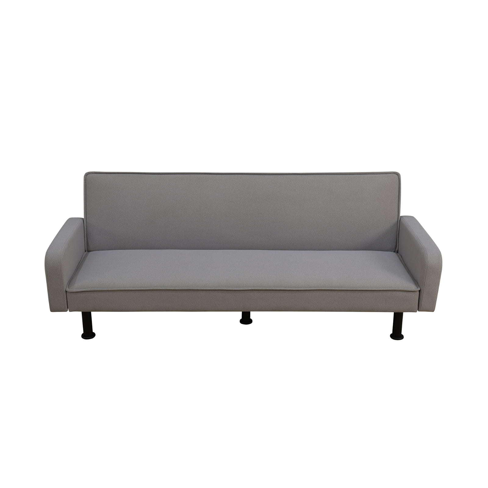 Futon Sofa Bed, Velvet Comfy Futon Couch Bed Convertible Sleeper Sofa with Adjustable Backrest, Grey
