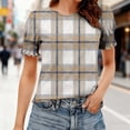 thumbnail image 2 of Ashirexll Hauts d'Été pour Femmes, T-Shirts à Manches Courtes en Dentelle Imprimée Mode Printemps Été Col Rond, 2 of 6