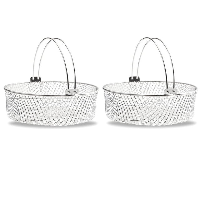 2X Canasta de Freidora de Aire, Canasta de Vapor, Canasta de de Acero Inoxidable 304 para Freidora de Aire, Accesorio de Freidora de Aire, Canasta de 8 Pulgadas