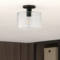 thumbnail image 2 of Evelyn&Zoe 10" Matte Black Metal/Glass Semi Flush Mount, 2 of 6