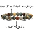 thumbnail image 2 of Angelstones Bracelet Extensible Unisexe en Perles Rondes 8 mm en Jaspe Polychrome Mat Naturel, 2 of 4