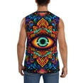 thumbnail image 4 of Haiem Men's Vibrant Psychedelic Eye Print Tank Tops Summer Sleeveless Cut Off Workout T-Shirts Fitness Vest Athletic Undershirts-XX-Large, 4 of 8