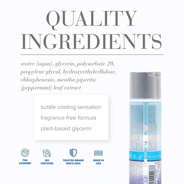 menthol personal lubricant JO, Personal Lubricant, 4 fl oz, Water-Based Cooling with Peppermint