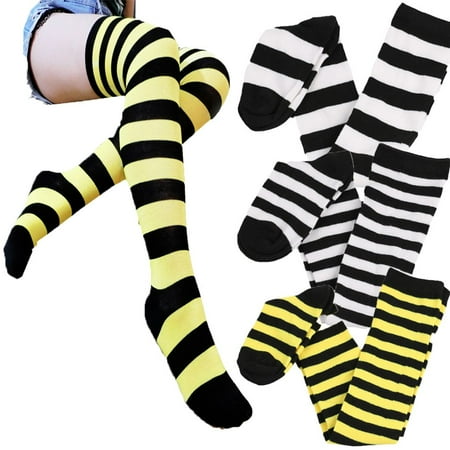 

SPRING PARK Socks Over The Knee Striped Thigh High Costume Accessories Stockings for Women and Kids for Christmas