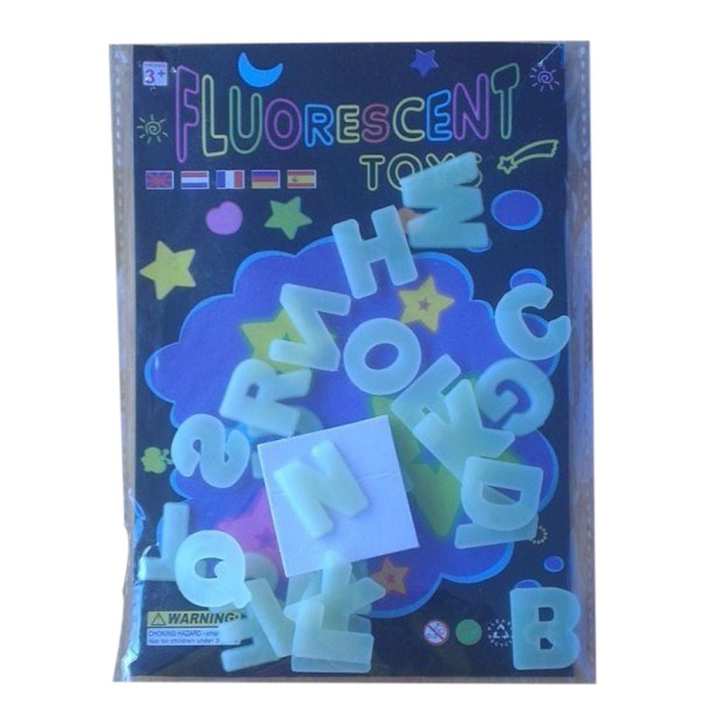 Luminous 26 English Alphabet Letter Absorb Light Glow In The Dark Decor Wall Switch Luminous Alphabet Stickers Child Educational