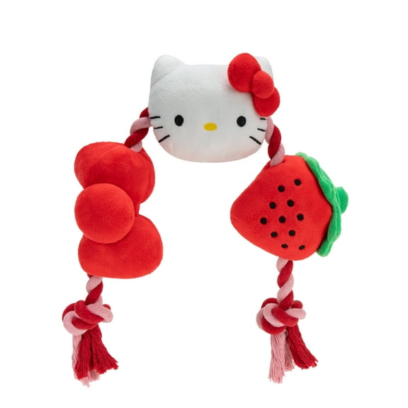 Hello Kitty and Friends Strawberry Bow Plush Rope - 22 i nch Durable Rope attached to Three Soft Plushies