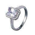 thumbnail image 6 of 3ct Princess Cut AAA Cz Thin Band Women's 925 Silver Anniversary Ring Size 5-10, 6 of 6