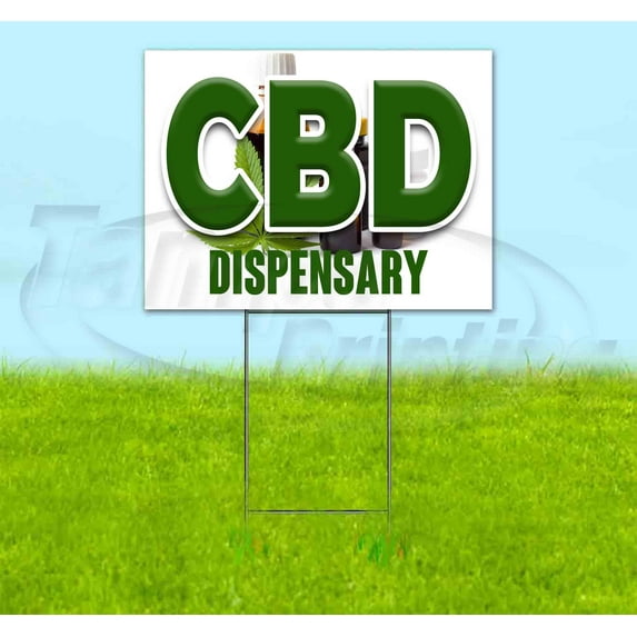 Cbd Dispensary (18" X 24") Yard Sign, Includes Metal Step Stake