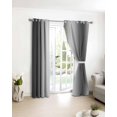 thumbnail image 3 of Grey White Ombre Blackout Curtains for Bedroom/Living Room, Thermal Insulated Kitchen Curtains, Contemporary Art Abstract Aesthetics Grommet Darkening Window Treatment Drapes 27.5"x39"x2, 3 of 8