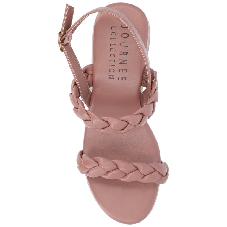Journee Womens Zannah Buckle Platform Sandals