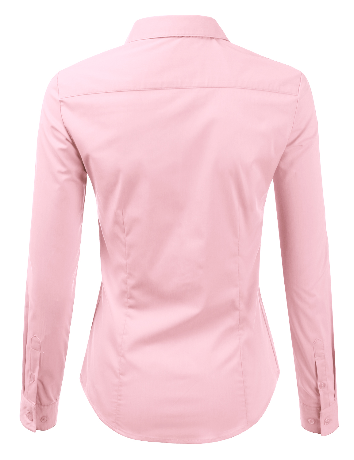 Doublju Women's Long Sleeve Slim Fit Button Down Dress Shirt (Plus Size ...