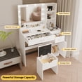 thumbnail image 5 of Vanity Table Set with Mirrors and Adjustable Lights ,Makeup vanity With Power Outlet for Bedroom Dressing Room,White, 5 of 9