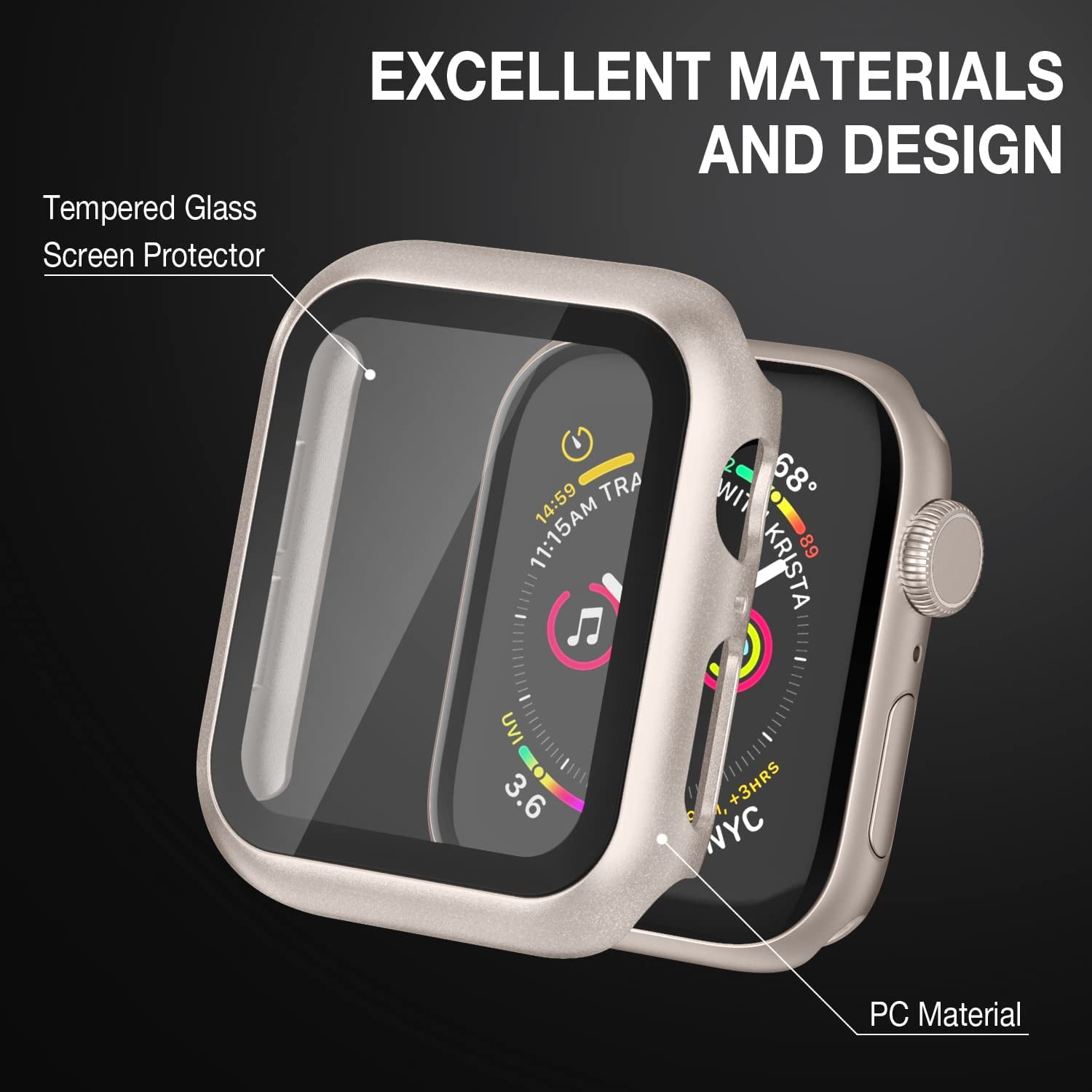 Apple Watch Case for Apple Watch 40MM Series 6 5 4 SE with Built in Tempered Glass Screen Protector All Around Ultra Thin Bumper Full Cover Hard PC Protective Case for iWatch Walmart