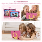 10.1 Android 15 Kids Tablet, Google Kids Space,Parent Control,6GB+64GB & Dual Camera Tablet for Kid, 6000mAh Child Education Tablet with WiFi(Pink)