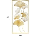 thumbnail image 5 of Golden Ginkgo Leaf Wall Decor, 39" X 20" Metal Art Sculpture for Living Room, Office, Study, 5 of 7