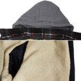 thumbnail image 2 of Men's Heavyweight Flannel Zip Up Fleece Lined Plaid Sherpa Hoodie Jacket (#120 Black Red, M), 2 of 2
