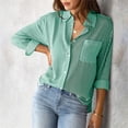 thumbnail image 4 of XMHJSMD Summer Tops for Women 2024 Women's Striped Cardigan Tops Loose Casual Long Sleeve Shirt Lightweight Shirts for Women(Green,Xl), 4 of 4