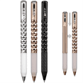 thumbnail image 2 of Geometric Metal Crinkle Pen Fidget, Stress Relief Metal Shape Shifting Switchpen, 0.5mm Retractable Gel Pen, Multicolor, 2 of 8