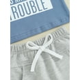 thumbnail image 6 of Bagilaanoe 2pcs Toddler Baby Boy Shorts Set Short Sleeve Letter Print T Shirt Tops + Shorts 6M 12M 18M 24M 3T Kids Casual Summer Clothes, 6 of 8