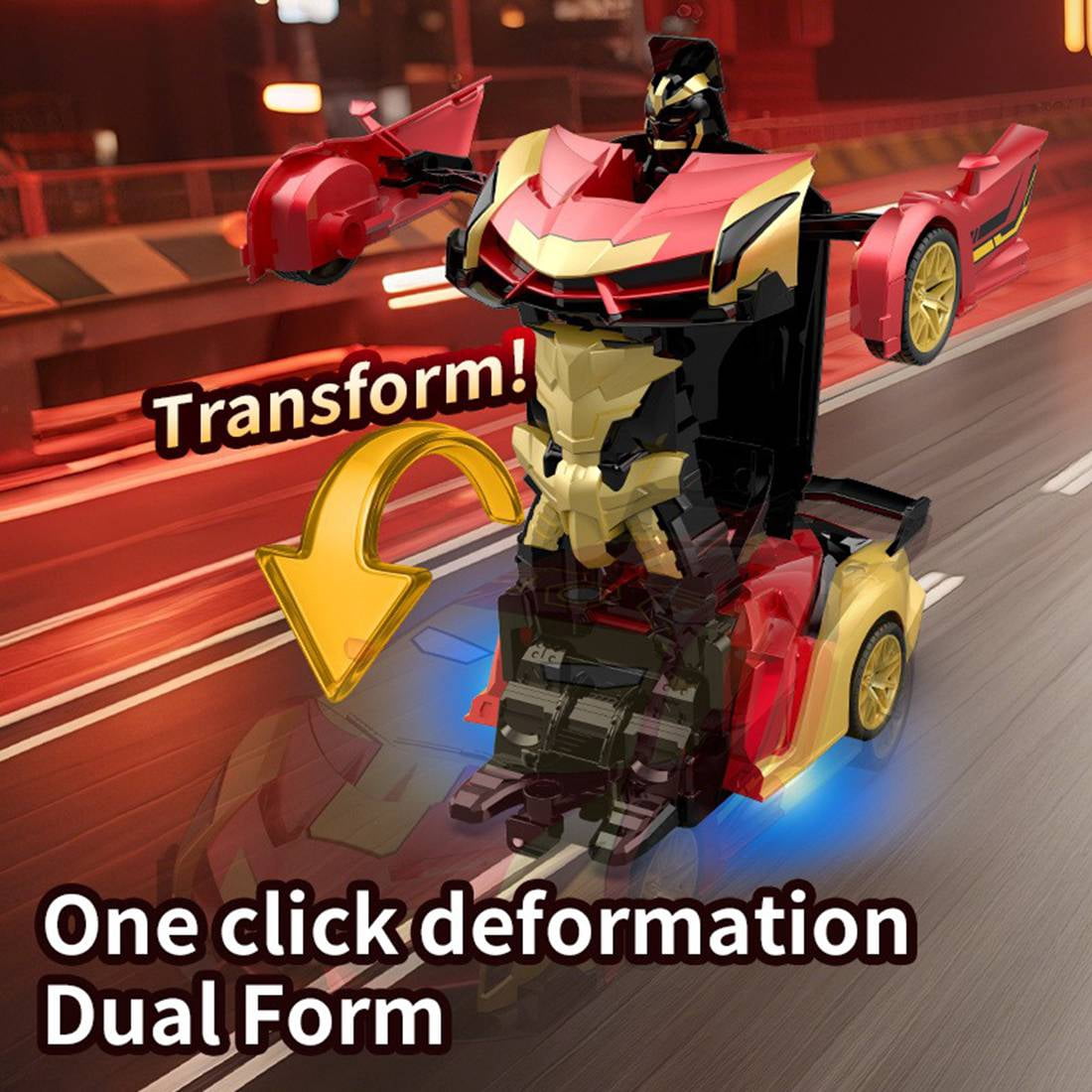 Transforming Remote Control Car Robot, R/C Car Toy, One-Button Deformation, Children's Day Gifts, 1:18 Scale 360°Rotating Drifting, Toys Suitable for Kids Over 3+ Years Old, Educational Toy, Birthday
