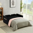 thumbnail image 6 of Dinosisco 3 in 1 Convertible Pull Out Sofa Bed, 55" Velvet Sleeper Loveseat, Black, 6 of 10