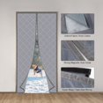 thumbnail image 4 of Cortina de puerta con aislamiento térmico magnético, se adapta a tamaño de puerta 32" x 80", algodón grueso Oxford duradero, a prueba de viento, insonorizado, gris, 4 of 5