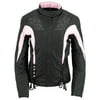 NexGen SH236806 Ladies 'Reflective Buffalo Head' Black and Pink Textile Jacket X-Large