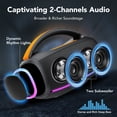 thumbnail image 4 of Outdoor Bluetooth Speaker, 80W Loud Speaker with Bass, Speakers Bluetooth Wireless with 24H Long Battery Life, IPX7 Waterproof, Speakers for Pool Beach Party, Portable Speaker with TWS (Black), 4 of 8
