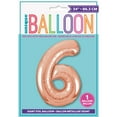 thumbnail image 4 of Unique Industries Foil Big Number 6 Shaped 34.0" Bronze Solid Print Birthday Balloon, 4 of 4