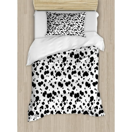 Animal Twin Size Duvet Cover Set Graphic Black And White Fancy