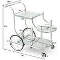 thumbnail image 2 of DORTALA Rolling Serving Cart, 3-Tier Metal Bar Cart with Tempered Glass, 4 Wheels Tea Serving Bar Cart for Livingroom, Kitchen, Silver, 2 of 9