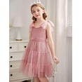 thumbnail image 3 of Arshiner Girls Dresses Summer Sleeveless Bow-Tie Straps Formal Fancy Party Birthday Tulle Dress, 3 of 6